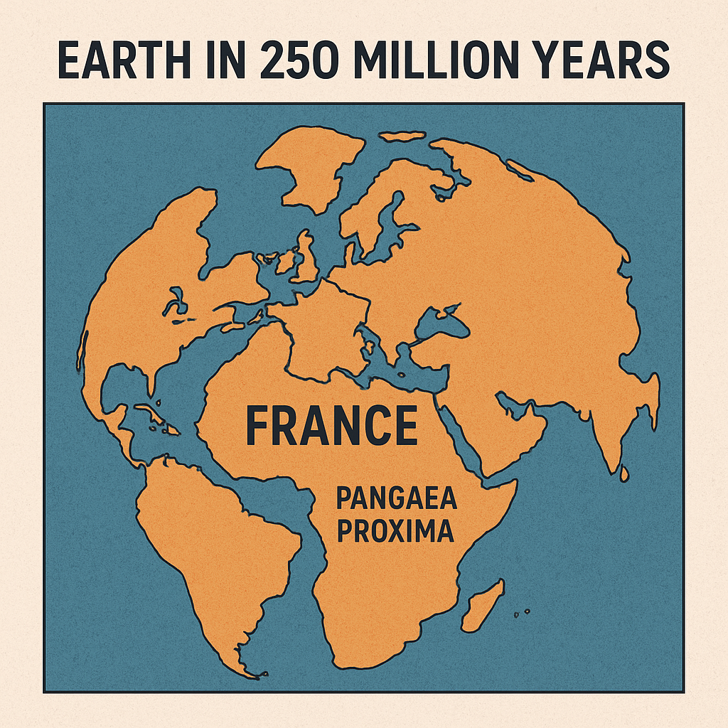 Here is what the land will look like in 250 million years, France will have a place of choice