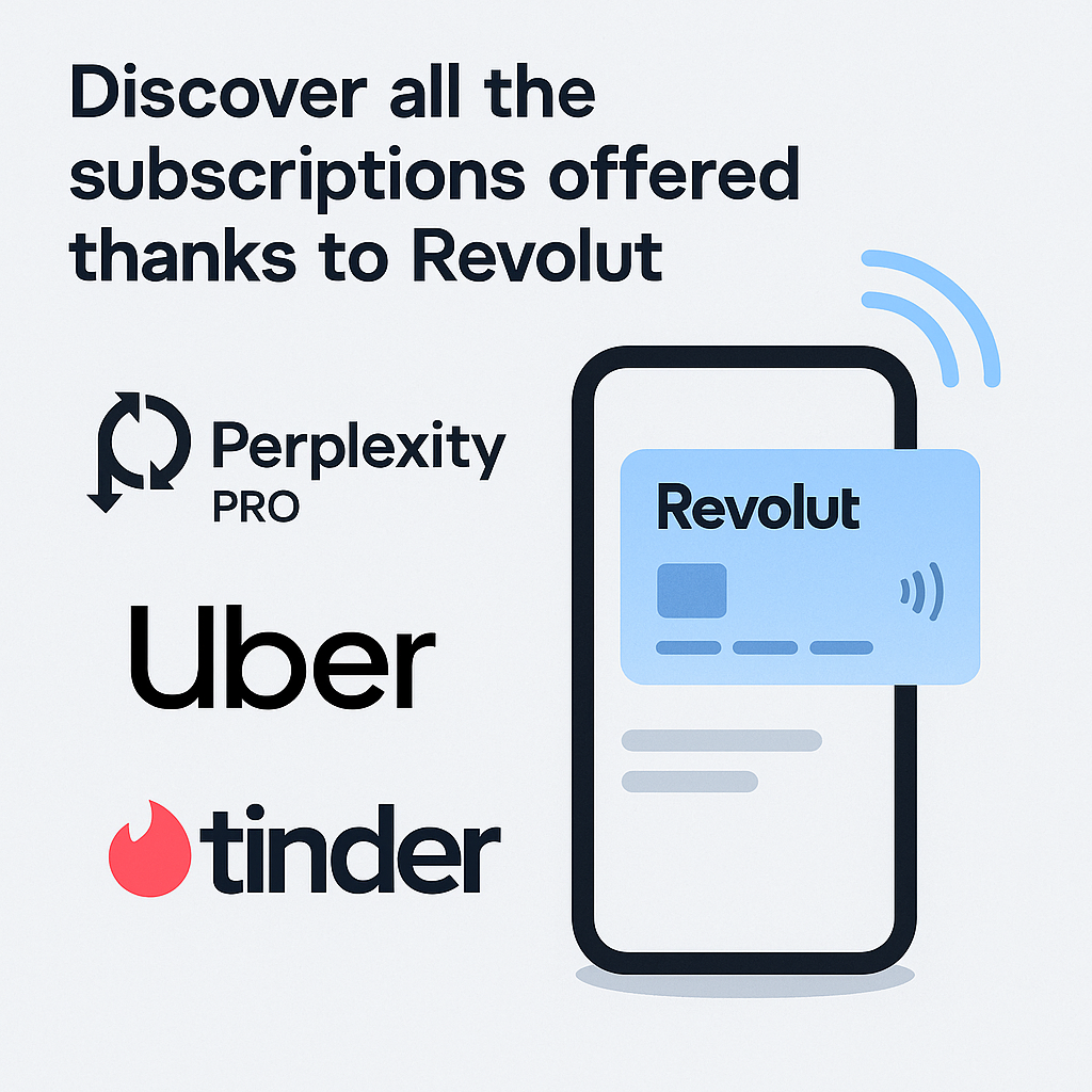 Perplexity pro, Uber, Tinder. Discover all the subscriptions offered thanks to Revolut