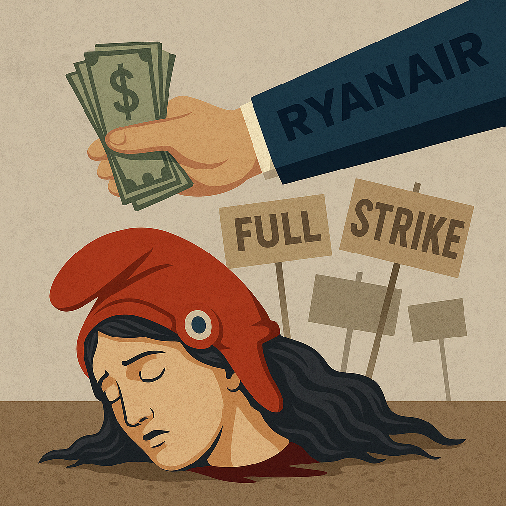 Ryanair pays for the head of France in full strike movement