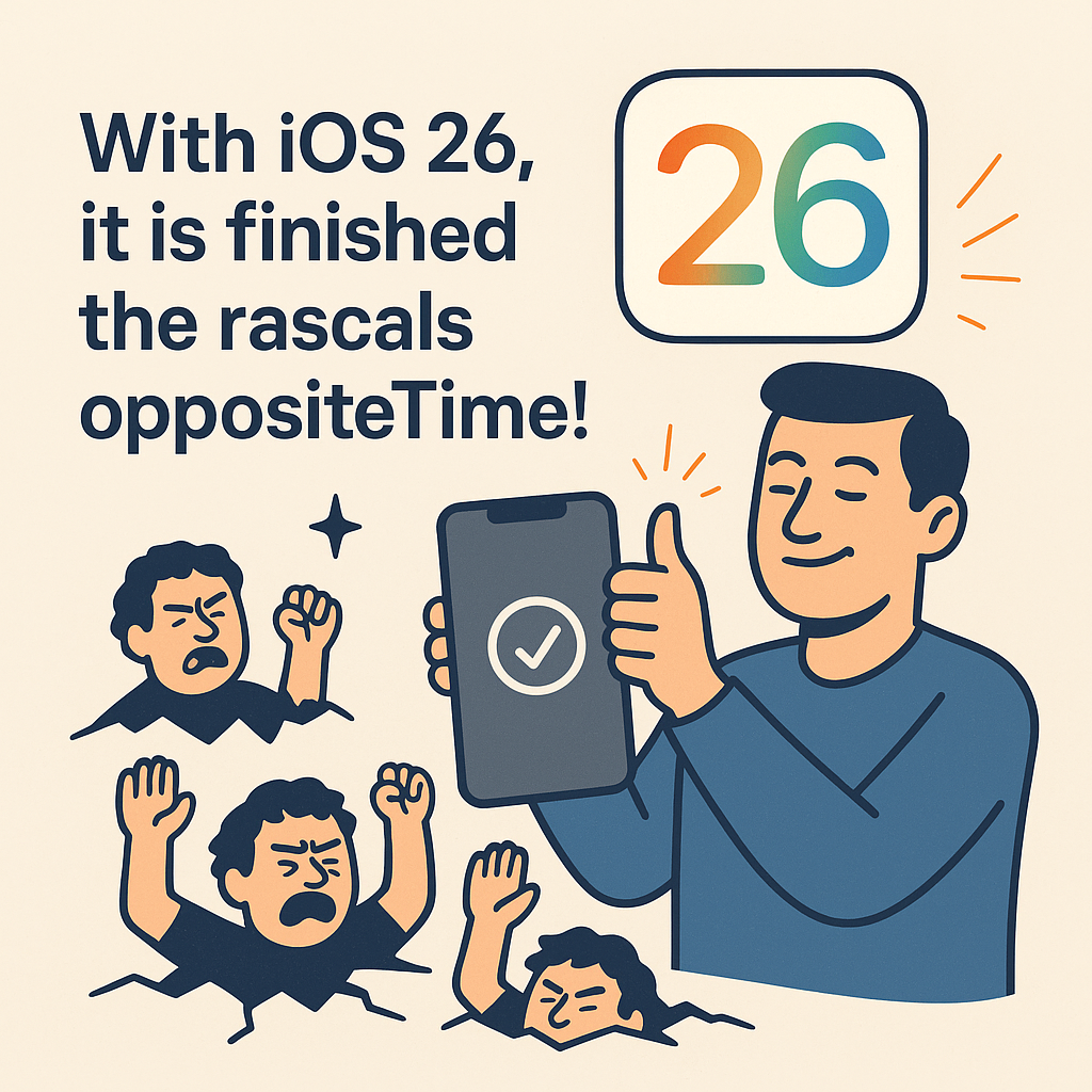 With iOS 26, it is finished the rascals oppositeTime!