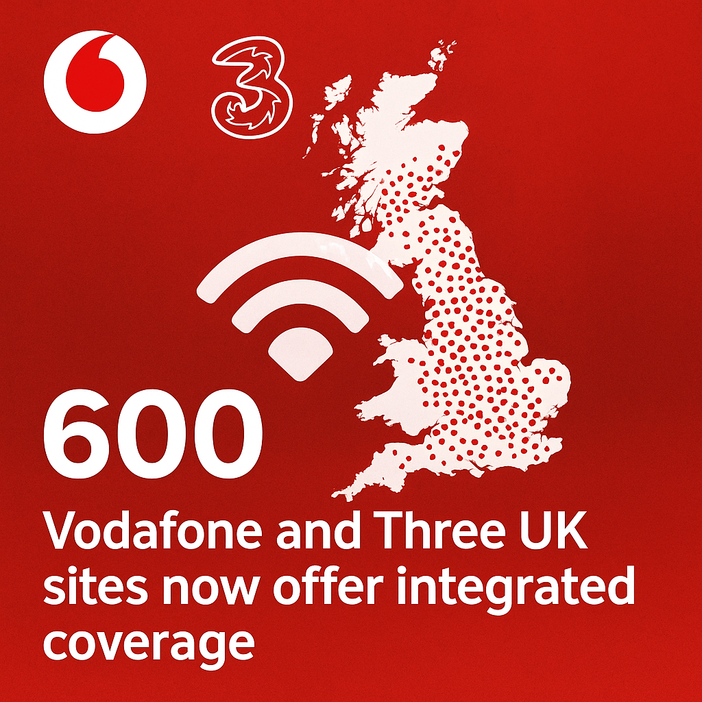 600 VodafoneThree UK sites now offer integrated coverage